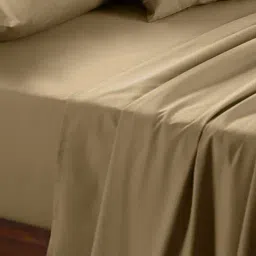 Maspar Yellow Cotton 200 TC Double Flat Bedsheet with 2 Pillow Covers image 2