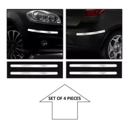 SCA Car Side Bumper Protector Guard with Full Chrome Strip Mahindra Quanto All Models Set of-4 image 3