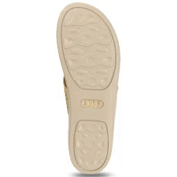 Elle Women's Gold T-Strap Sandals image 5