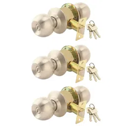 Link Door Knob Set Stainless Steel One Side Key and One Side Knob, (Set of 3 Pcs)-picture-29