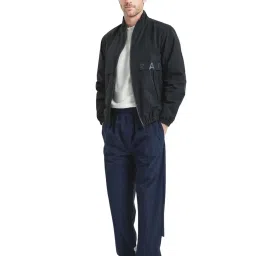 Rare Rabbit Navy Relaxed Fit Typography Jacket image 5