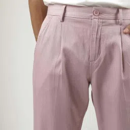 Rare Rabbit Pink Regular Fit Solid Trousers image 5