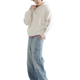 Rare Rabbit Off White Boxy Fit Graphic Sweatshirt image 5