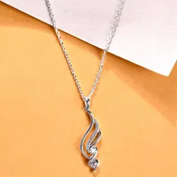 Clara 925 Silver Platinum Plated Swiss Zirconia Swirl Pendant Chain Necklace Modern Gift for Women-image-83