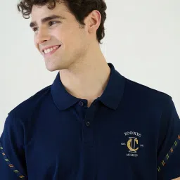 Iconic Blue Pure Cotton Regular Solid T-Shirt image 5