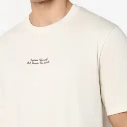 R&B Cream Cotton Relaxed Fit Printed T-Shirt image 5