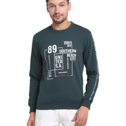 Cantabil Dark Green Round Neck Sweatshirt-picture-21