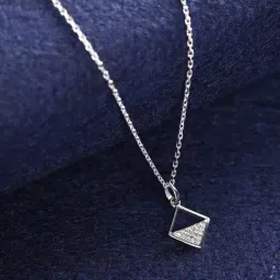 Clara 925 Silver Platinum Plated Swiss Zirconia Zeta Square Pendant Chain Necklace Gift for Women-image-62