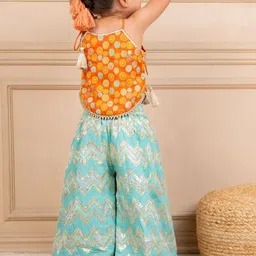 Jilmil Girls Floral Printed Regular Top with Trousers image 4