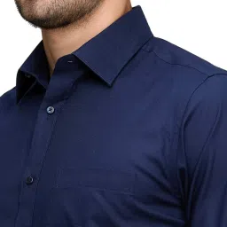 Raymond Blue Cotton Slim Fit Shirt image 5