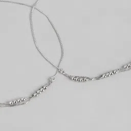 Zavya Ballroom Radiance Rhodium-Plated 925 Sterling Silver Anklet with Box Chain image 5