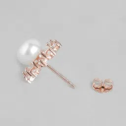 Zavya Pearl Radiance Rose Gold-Plated 925 Sterling Silver Earrings image 5