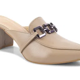 Clog London Women's Beige Mule Shoes image 5