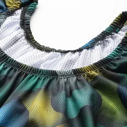 Aarika Green Nylon Printed Short Sleeves Plus Size Swimsuit image 5