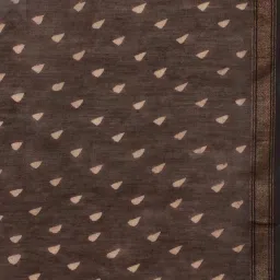 Taneira Brown Check Saree With Unstiched Blouse image 5