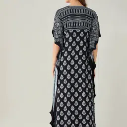 The Kaftan Company Black & White Printed Kaftan Nighty image 2
