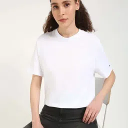 Tommy Hilfiger Optic White Cotton Relaxed Fit T-Shirt image 4