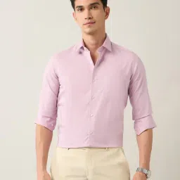 Arrow Pink Cotton Slim Fit Shirt-image-9