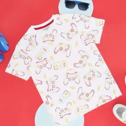 Pantaloons Junior White & Pink Cotton Printed T-Shirt-picture-20