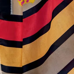 Satrani Beige Silk Printed Saree With Unstitched Blouse image 5