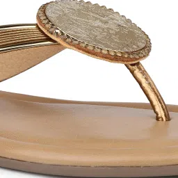 Inc.5 Women's Antique Gold Thong Sandals image 5
