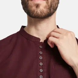 Octave Wine Regular Fit Henley T-Shirt image 5