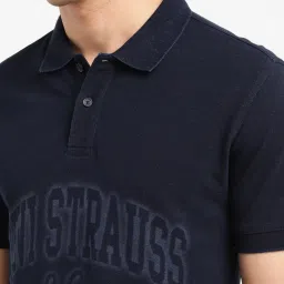 Levi's Navy Slim Fit Logo Printed Polo T-Shirt image 5