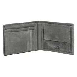 SASSORA ARLO Grey Leather Textured Bi-Fold Wallet image 5