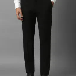 Louis Philippe Black Slim Fit Checks Trousers-picture-13