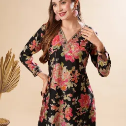 Fashor Black Printed Straight Kurta image 5