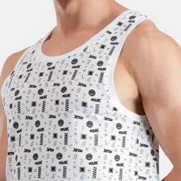 FCUK White Cotton Print Sleeveless Vests image 5