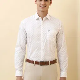Allen Solly White Slim Fit Printed Shirt-picture-30