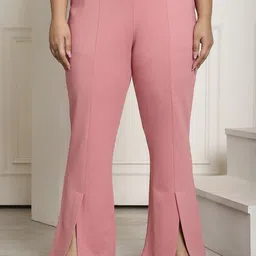 theRebelinme Women Straight Fit High-Rise Easy Wash Pleated Trousers Plus Size-picture-44