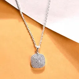 Clara 925 Silver Platinum Plated Swiss Zirconia Queen of Diamonds Pendant Chain Necklace for Women-image-65