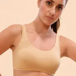 Enamor Beige Non Wired Non Padded Sports Bra-picture-26