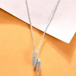 Clara 925 Silver Platinum Plated Swiss Zirconia Curl Pendant Chain Necklace Gift for Women-image-48