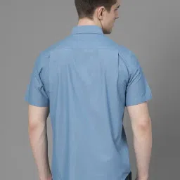 Red Tape Steel Blue Cotton Regular Fit Shirt image 2
