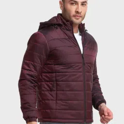 ColorPlus Maroon Tailored Fit Hooded Jacket image 4