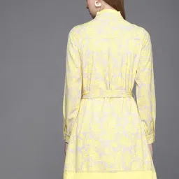 Allen Solly Yellow Printed A Line Dress image 2