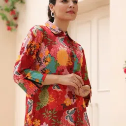 Rain and Rainbow Multi Cotton Printed Three-Quarter Sleeves Shirt image 3