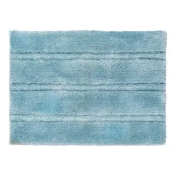 Saral Home Blue Polyester Non Slip Thick Fluffy Bathmat - (50x70 cm) image 3