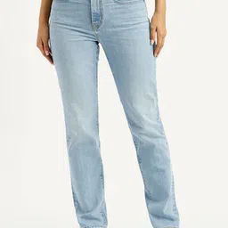 Levis Women Classic Straight Fit Mid-Rise Light Fade Stretchable Jeans-image-60