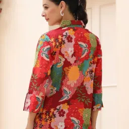 Rain and Rainbow Multi Cotton Printed Three-Quarter Sleeves Shirt image 2