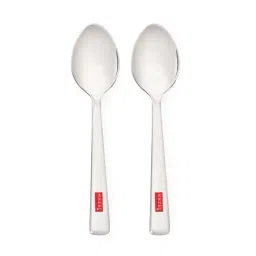 HAZEL Silver Stainless Steel Baby Serving Spoon Set of 2 image 2