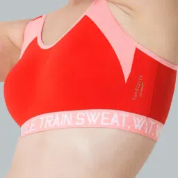 Van Heusen Red & Pink Cotton Color-Block Sports Bra image 5