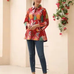 Rain and Rainbow Multi Cotton Printed Three-Quarter Sleeves Shirt image 5