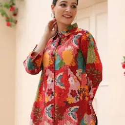 Rain and Rainbow Multi Cotton Printed Three-Quarter Sleeves Shirt image 4
