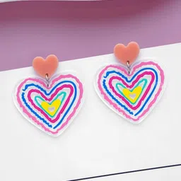 EVERSTYLISH Acrylic Heart Shaped Drop Earrings-picture-12