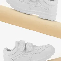 PU-PINE Boys White Solid PU Round Toe Velcro Sneakers-image-68