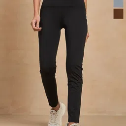 COLOR CAPITAL Women Pack of 3 Skinny Fit Antimicrobial Ankle Length Gym Tights-picture-28